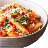 (tomatensaus,parmaazense kaas)